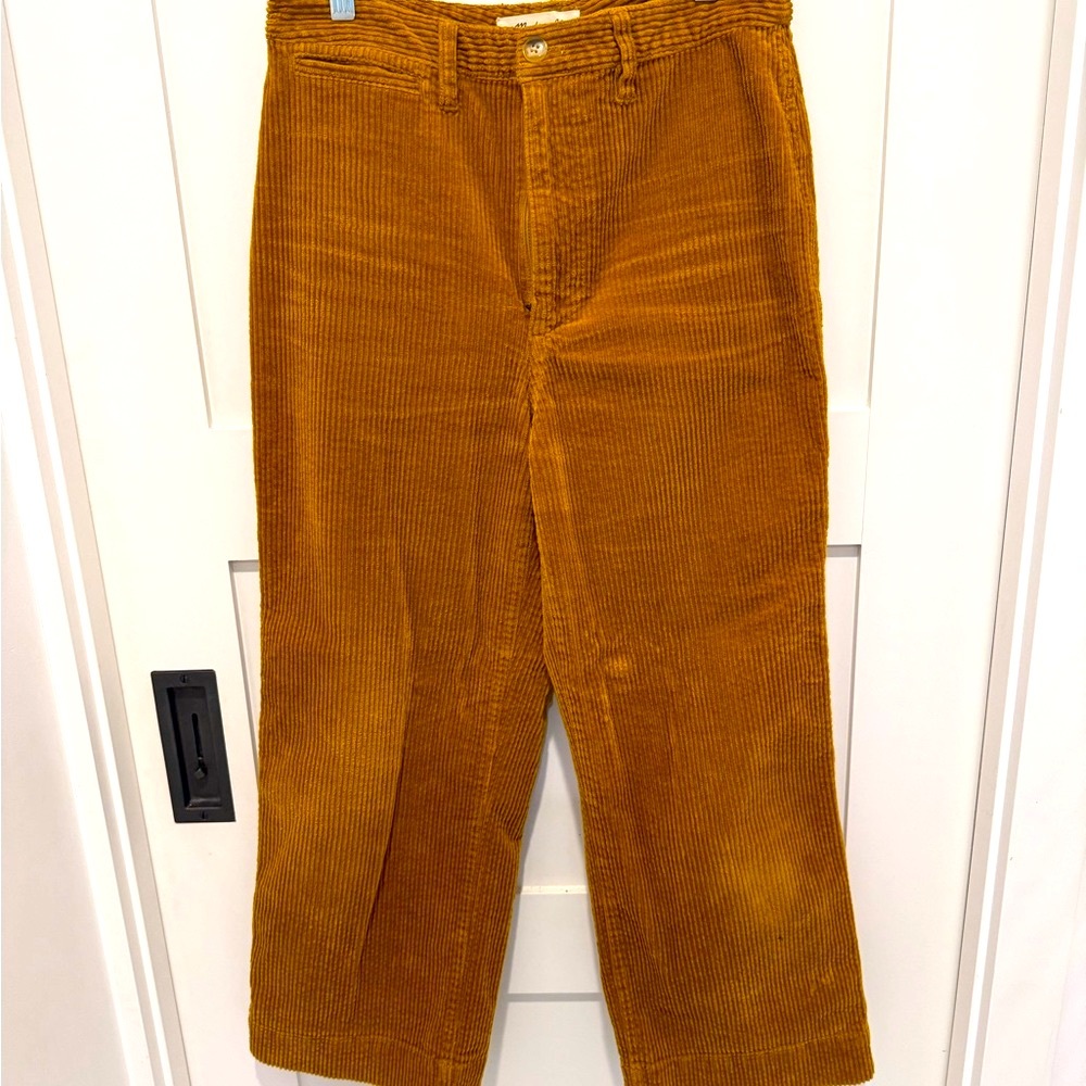 Madewell slim Emmett wide leg crop corduroys, size 28